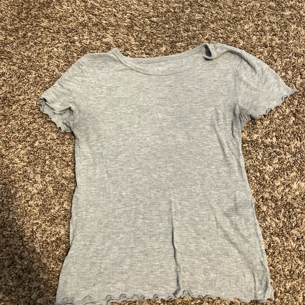 SO Light Gray Ribbed Top
